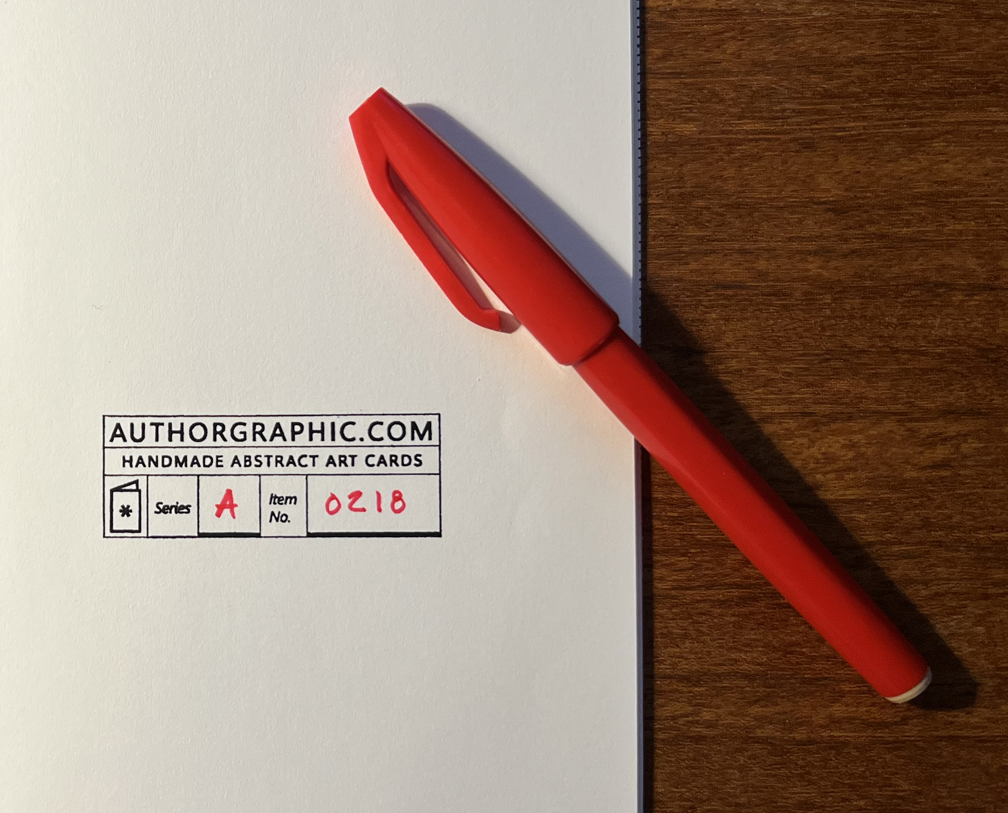 The stamp on the back of a card